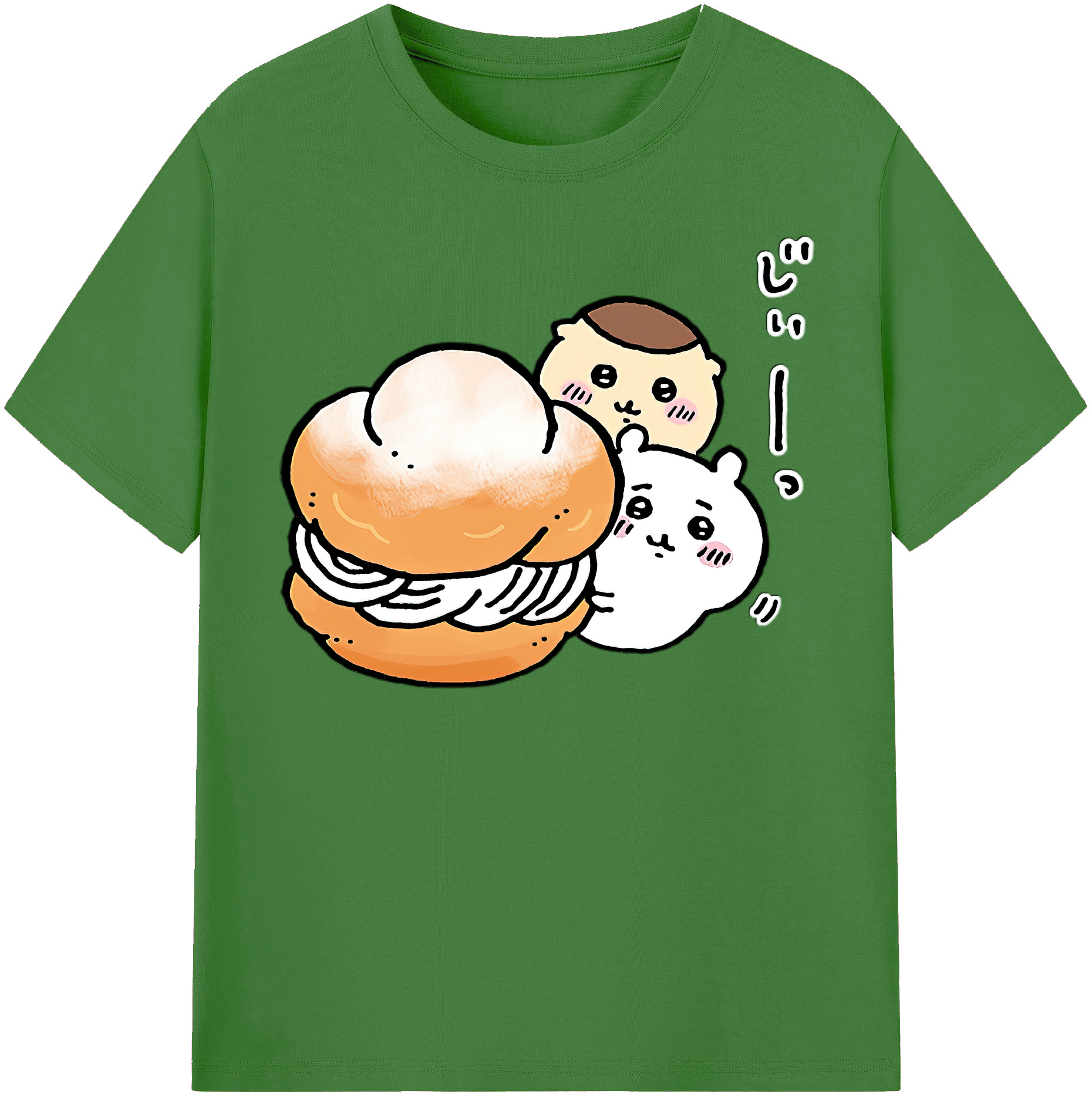 （画像用） ちいかわ くりまんじゅう Chii-kawa kuri manjū レディースカジュアルプリントTシャツ（綿100％）